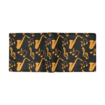 Saxophone Pattern Print Design 02 Men's ID Card Wallet