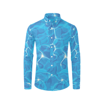 Ocean Reflex Pattern Print Design A02 Men's Long Sleeve Shirt