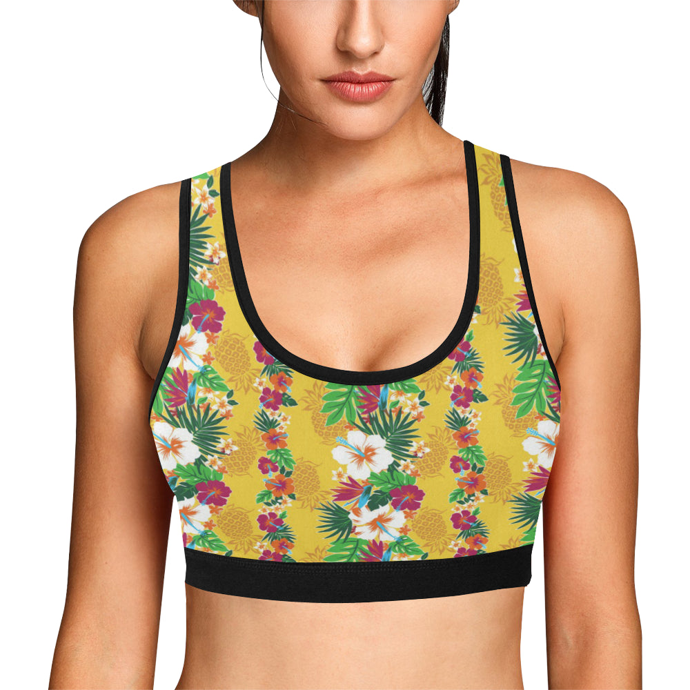 Hawaiian Themed Pattern Print Design H09 Sports Bra