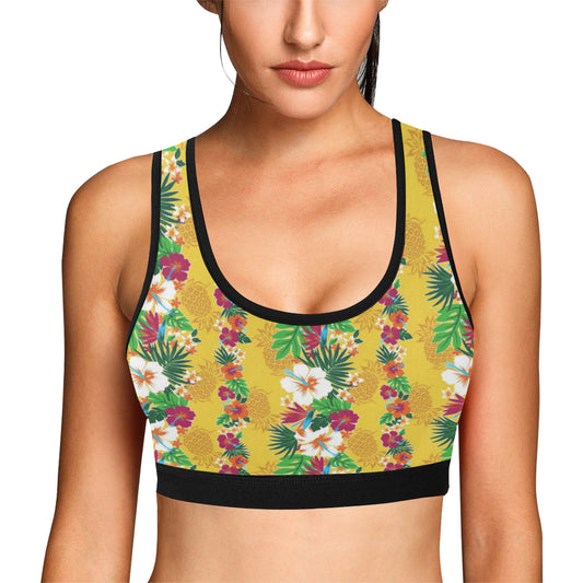 Hawaiian Themed Pattern Print Design H09 Sports Bra