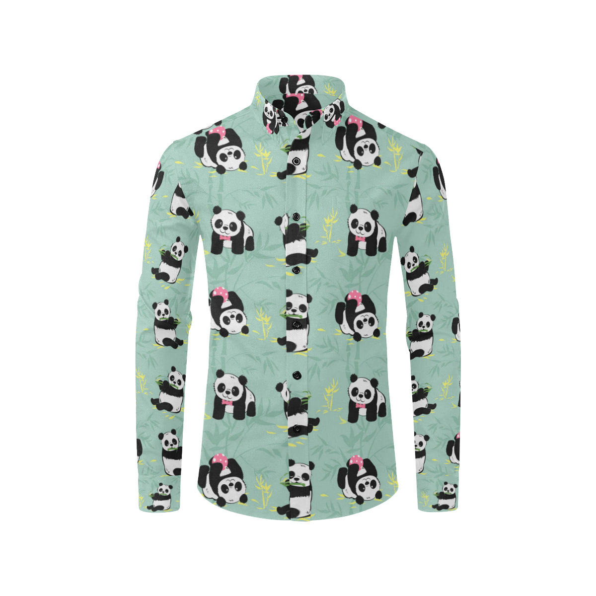 Panda Pattern Print Design A05 Men's Long Sleeve Shirt
