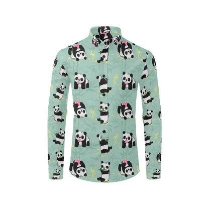 Panda Pattern Print Design A05 Men's Long Sleeve Shirt