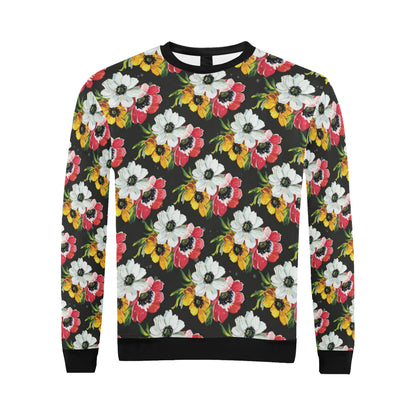 Anemone Pattern Print Design AM07 Men Long Sleeve Sweatshirt