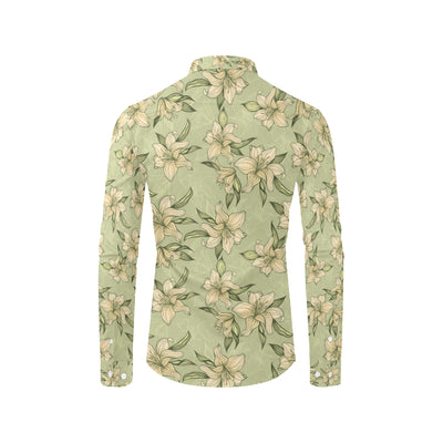 Lily Pattern Print Design LY06 Men's Long Sleeve Shirt