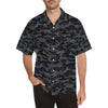 Camo Black Pattern Print Design 02 Men's Hawaiian Shirt