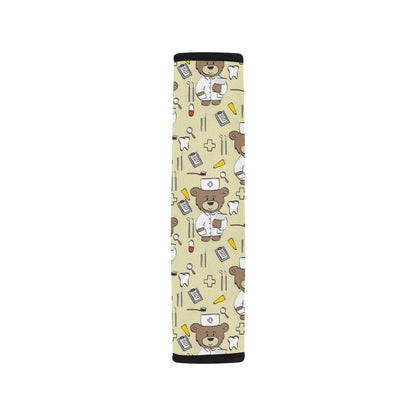 Nurse Bear Pattern Print Design A02 Car Seat Belt Cover