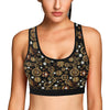 Steampunk Butterfly Design Themed Print Sports Bra