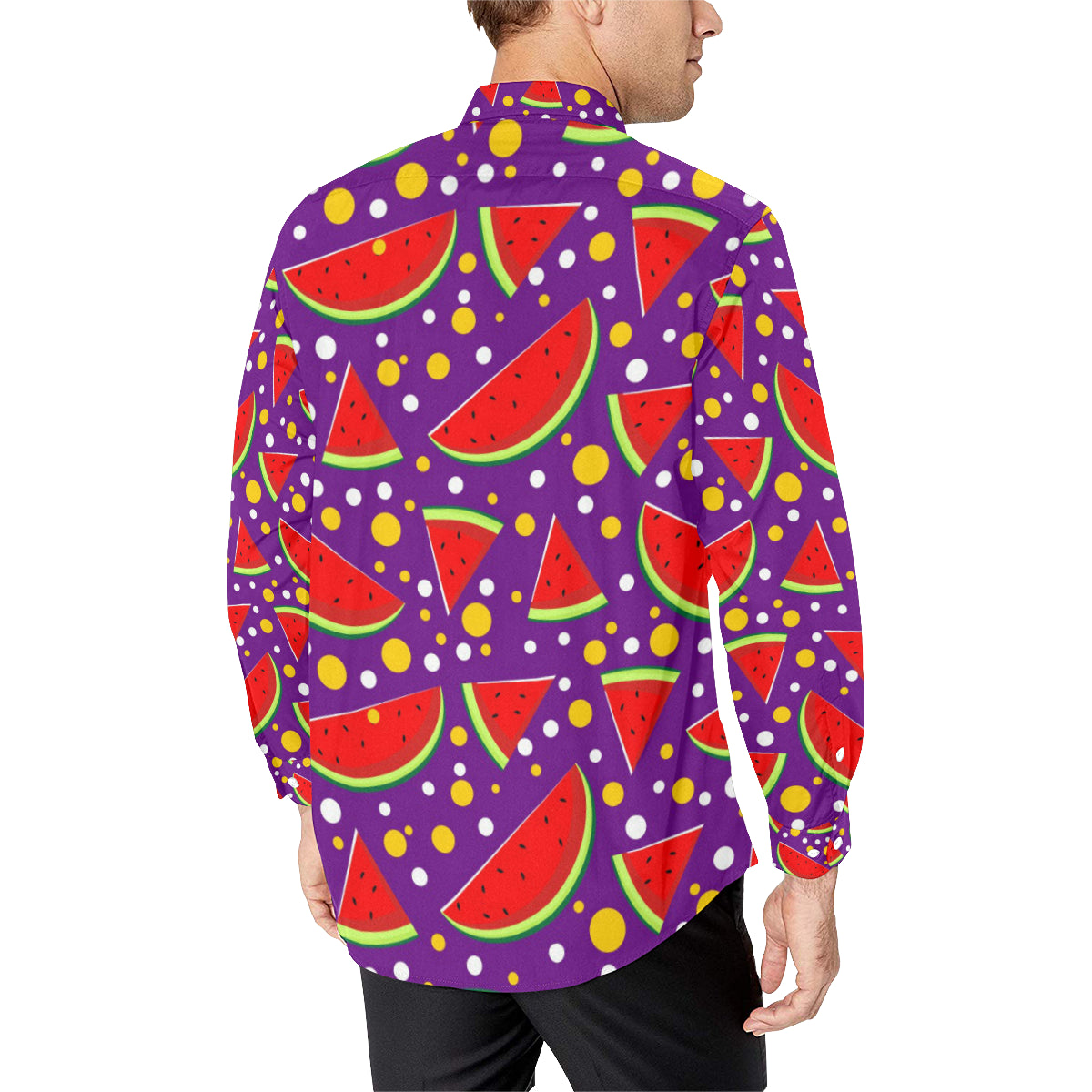 Watermelon Pattern Print Design WM010 Men's Long Sleeve Shirt