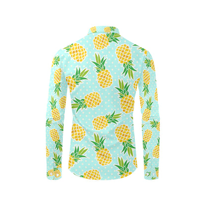 Pineapple Pattern Print Design PP01 Men's Long Sleeve Shirt