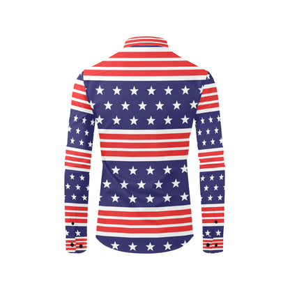 Patriotic Pattern Print Design A04 Men's Long Sleeve Shirt