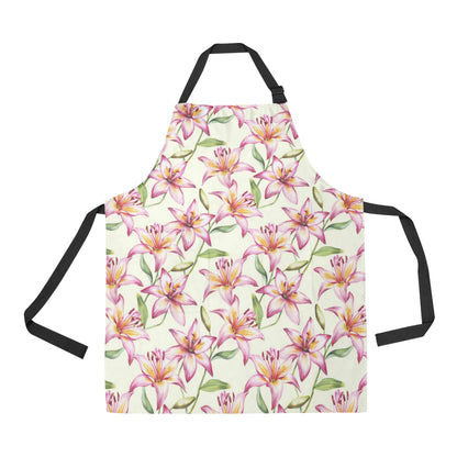 Lily Pattern Print Design LY011 Apron with Pocket