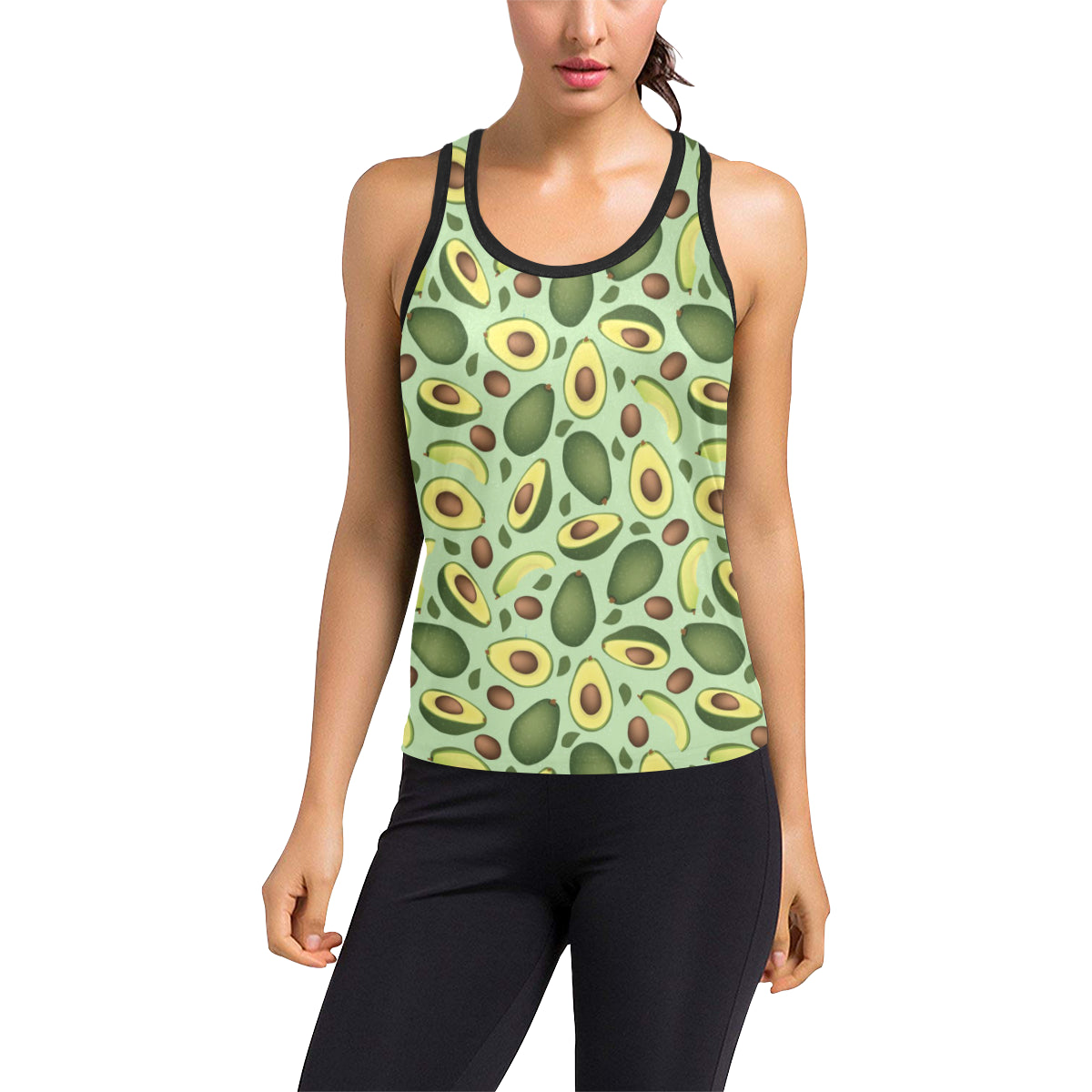 Avocado Pattern Print Design AC01 Women's Racerback Tank Top