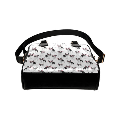 Boston Terrier Pattern Print Design 03 Shoulder Handbag