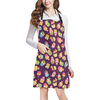 Cupcake Pattern Print Design 05 Apron with Pocket