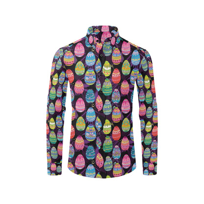 Easter Eggs Pattern Print Design RB08 Men's Long Sleeve Shirt