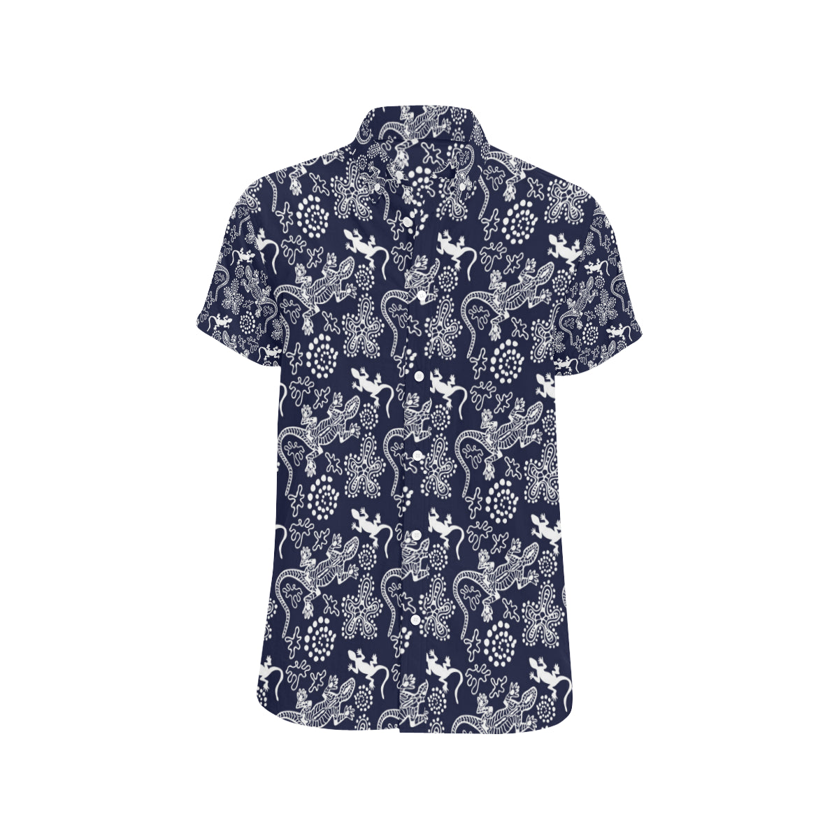 lizard Pattern Print Design 03 Men's Short Sleeve Button Up Shirt