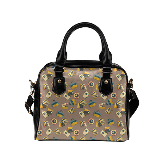 Accounting Financial Pattern Print Design 03 Shoulder Handbag