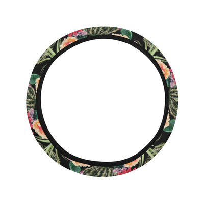 Cactus Pattern Print Design 06 Steering Wheel Cover with Elastic Edge