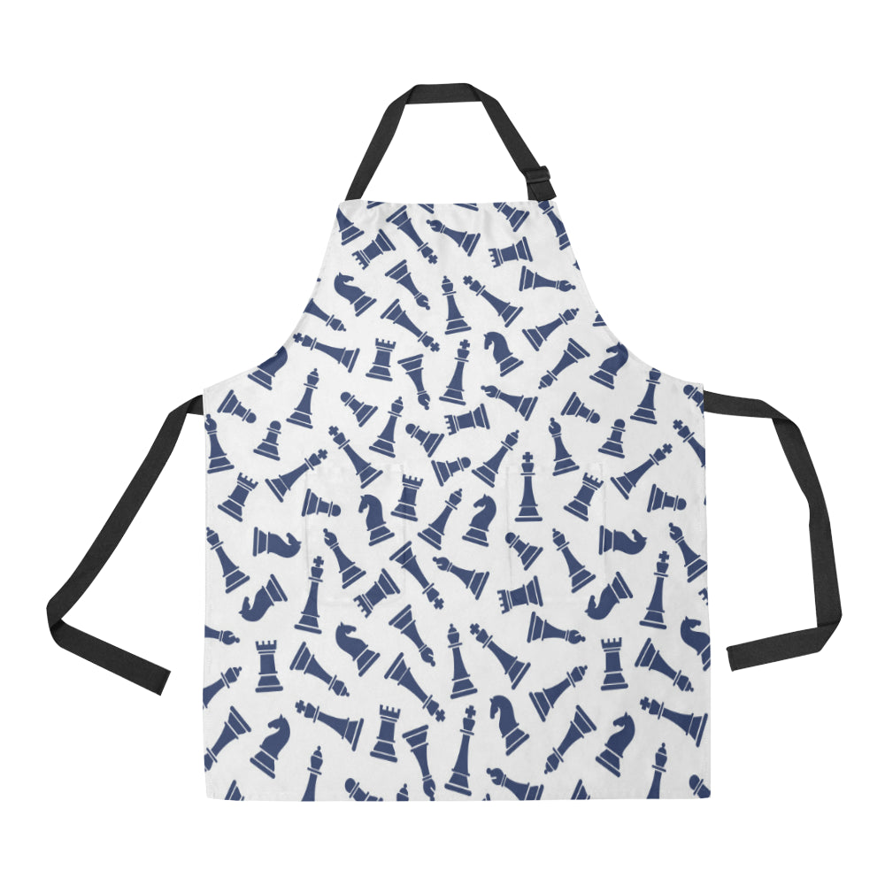 Chess Pattern Print Design 03 Apron with Pocket