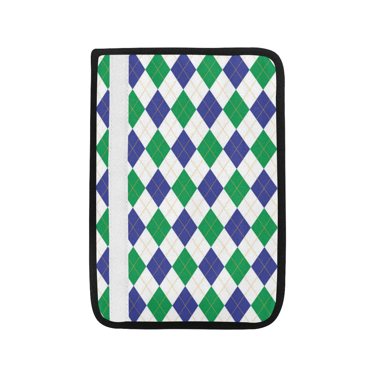 Argyle Green Blue Pattern Print Design 03 Car Seat Belt Cover