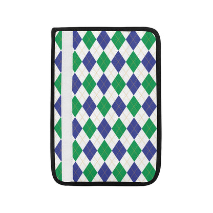 Argyle Green Blue Pattern Print Design 03 Car Seat Belt Cover