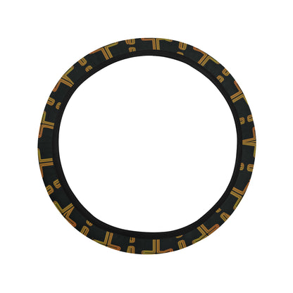 Cross Pattern Print Design 02 Steering Wheel Cover with Elastic Edge