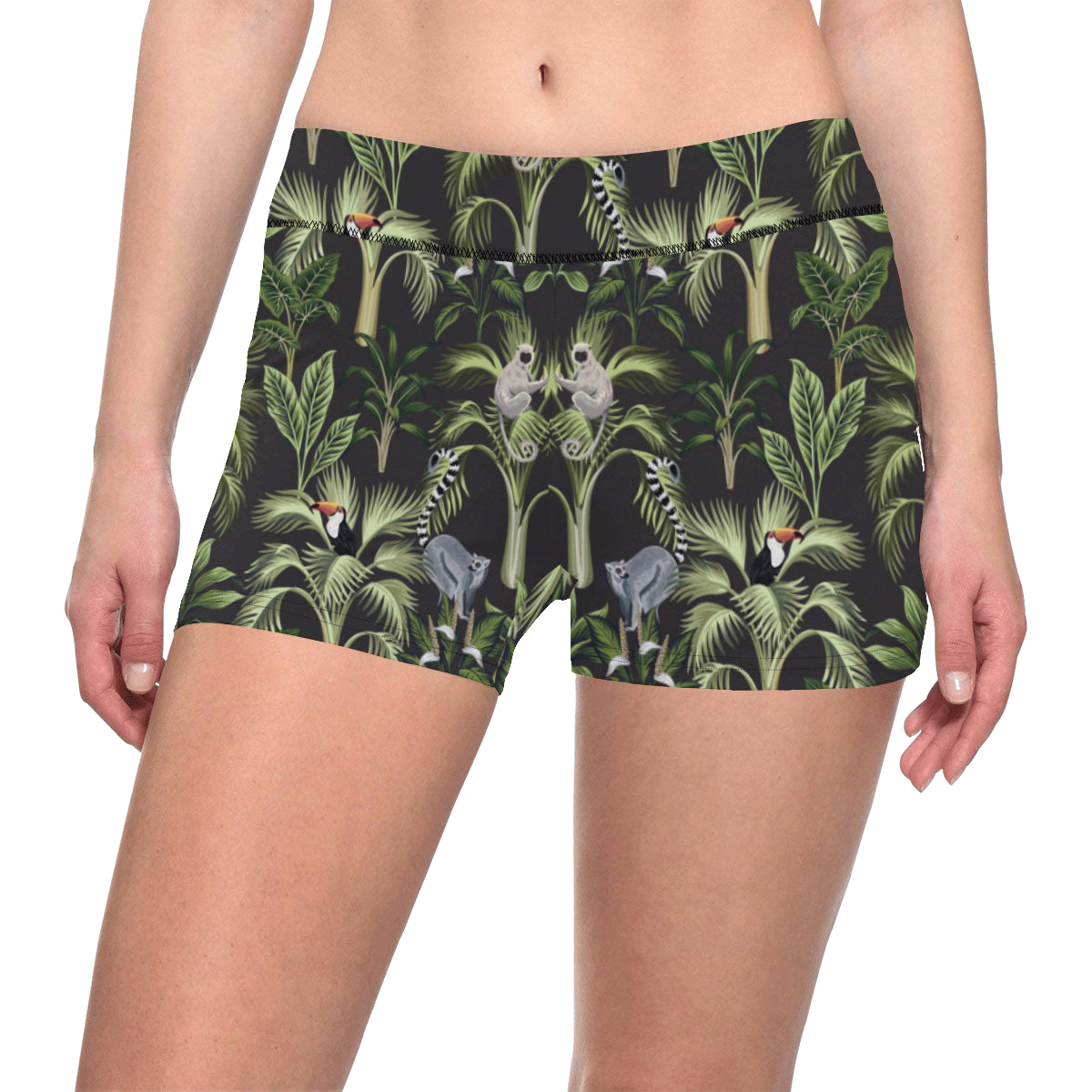 Rainforest Pattern Print Design RF05 Yoga Shorts