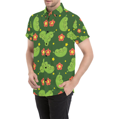 Peas Pattern Print Design A01 Men's Short Sleeve Button Up Shirt