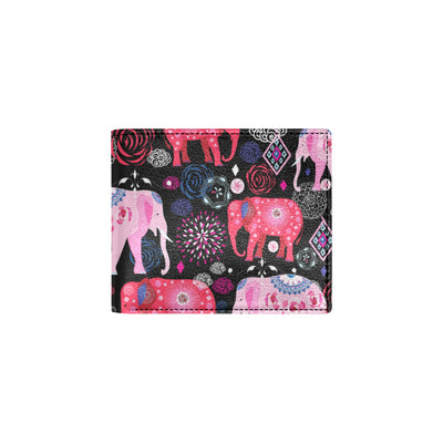 Pink Elephant Pattern Men's ID Card Wallet