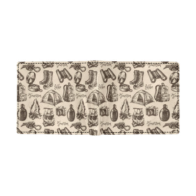 Camping Pattern Print Design 01 Men's ID Card Wallet