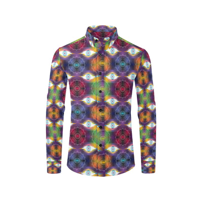 Chakra Eye Print Pattern Men's Long Sleeve Shirt