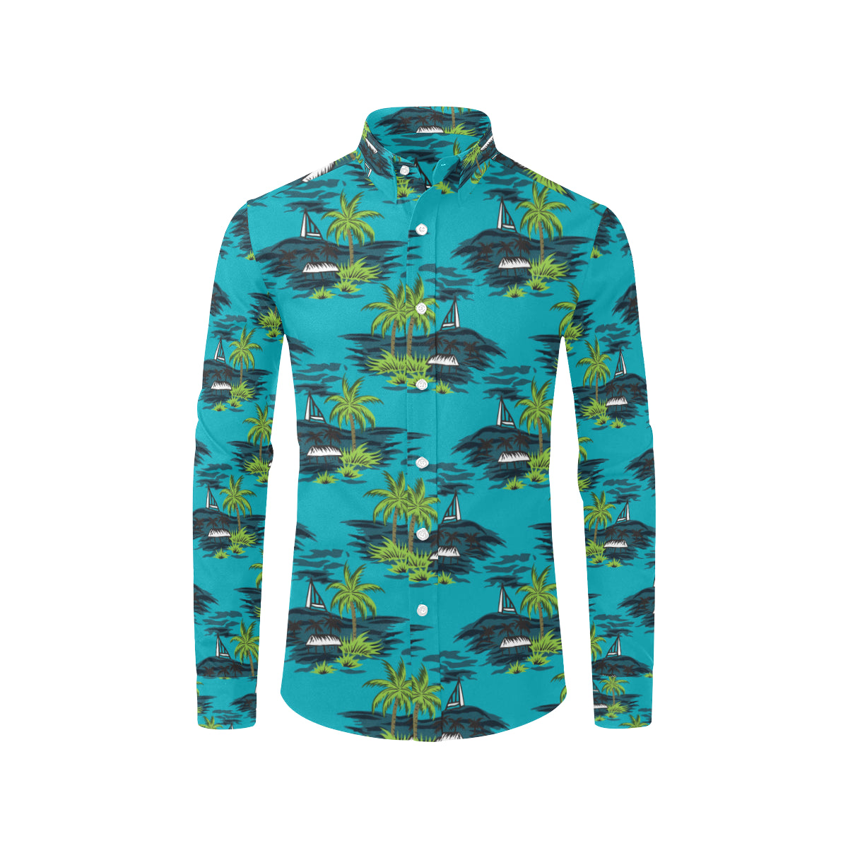 Pacific island Pattern Print Design A01 Men's Long Sleeve Shirt