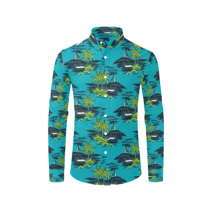 Pacific island Pattern Print Design A01 Men's Long Sleeve Shirt