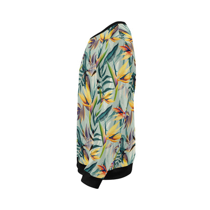 Tropical Flower Pattern Print Design TF022 Men Long Sleeve Sweatshirt