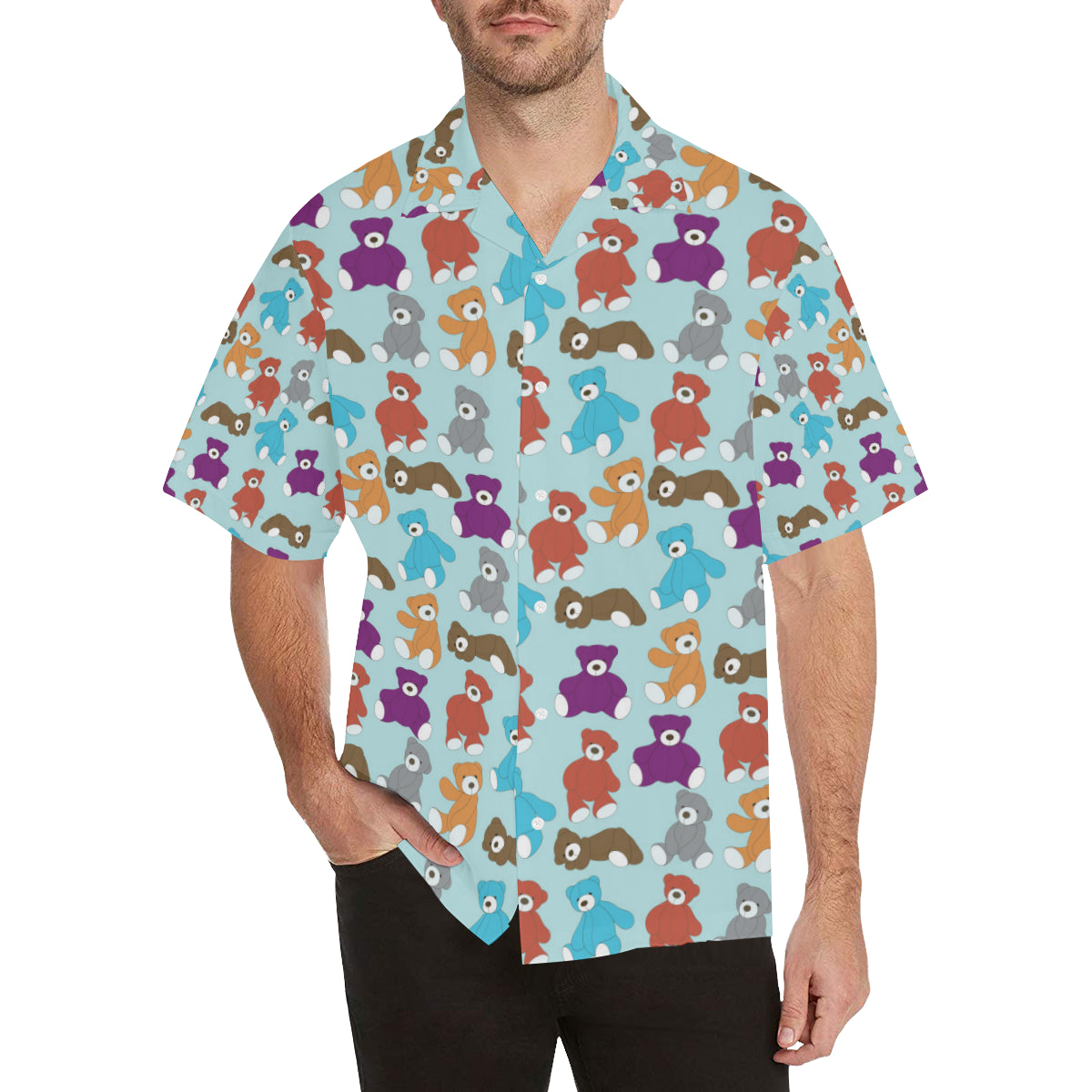 Bear Cute Pattern Print Design 03 Men's Hawaiian Shirt