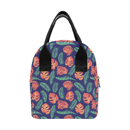 Palm Leaves Pattern Print Design PL011 Insulated Lunch Bag
