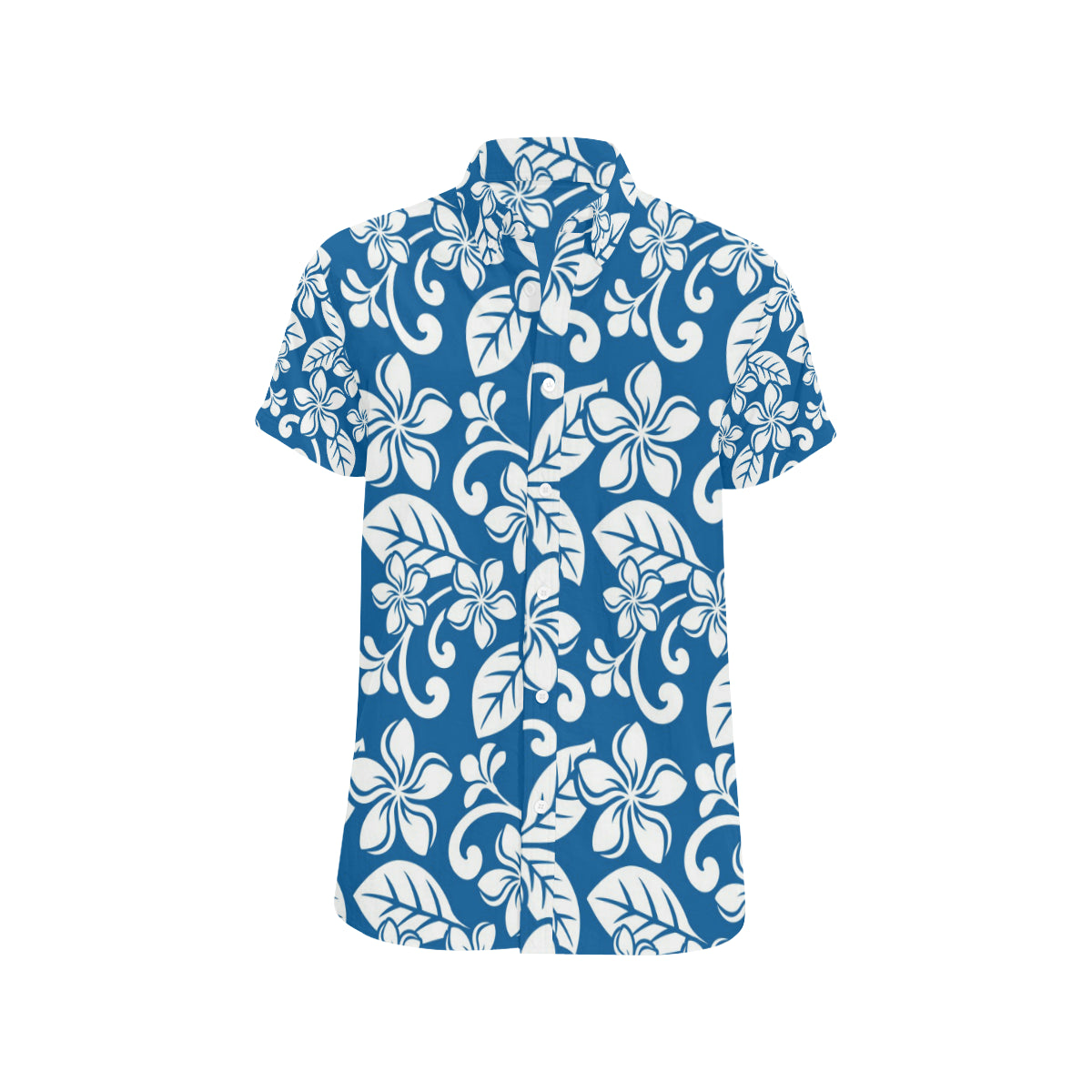 Plumeria Pattern Print Design PM013 Men's Short Sleeve Button Up Shirt