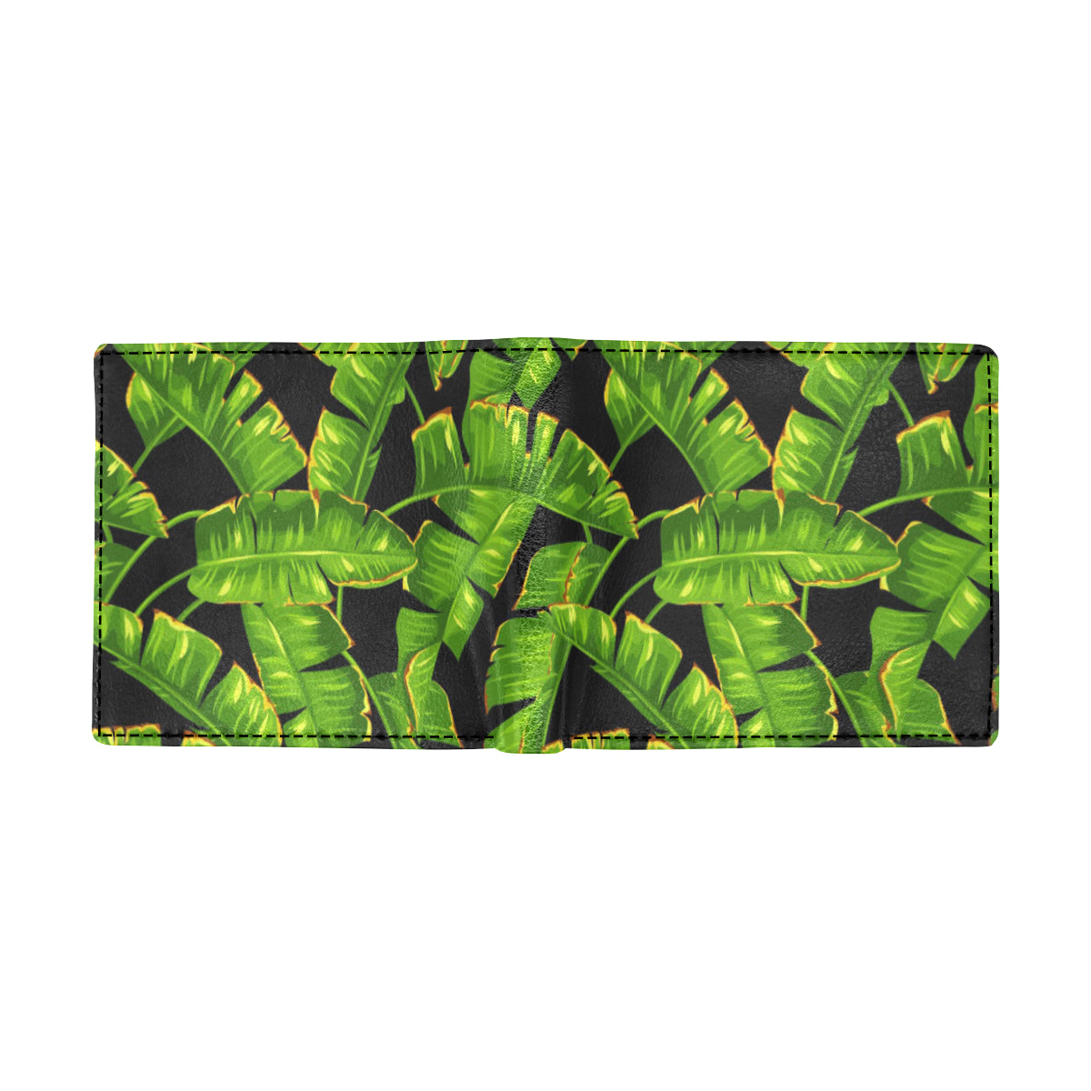 Banana Leaf Pattern Print Design BL06 Men's ID Card Wallet