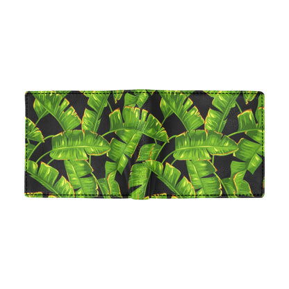 Banana Leaf Pattern Print Design BL06 Men's ID Card Wallet