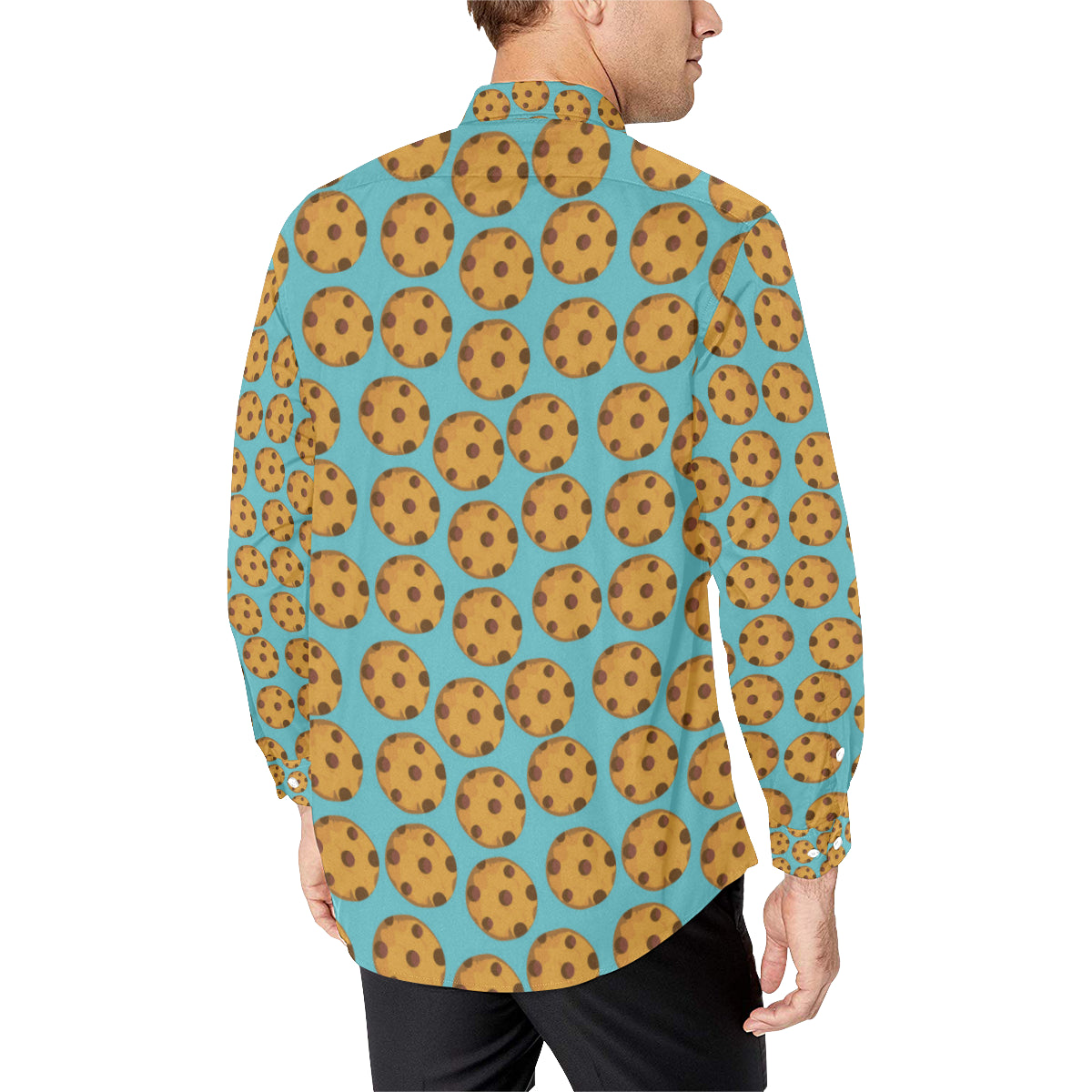 Cookie Pattern Print Design 01 Men's Long Sleeve Shirt