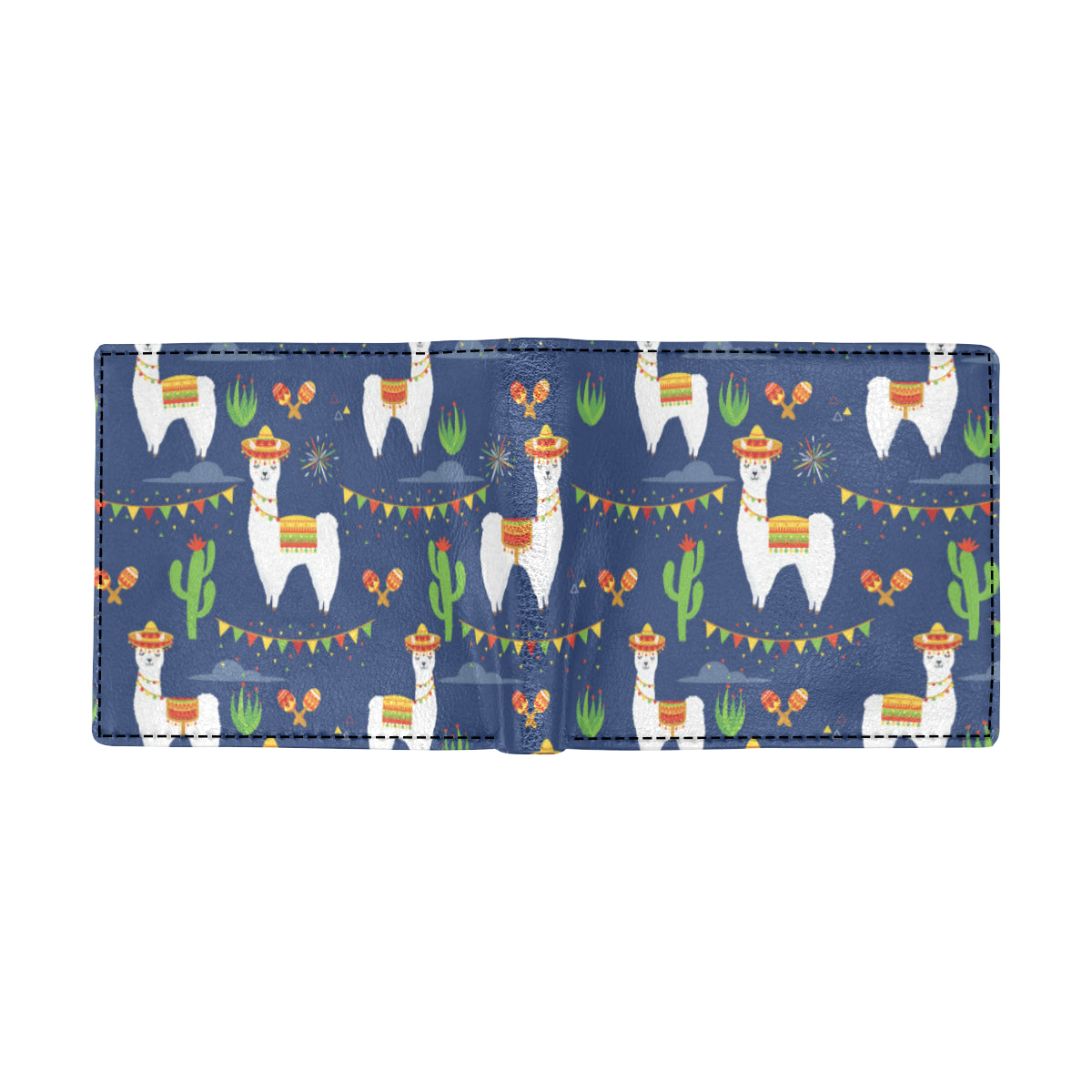 Llama Cactus Pattern Print Design 05 Men's ID Card Wallet