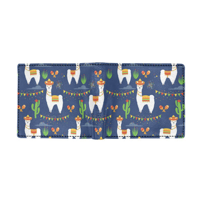 Llama Cactus Pattern Print Design 05 Men's ID Card Wallet