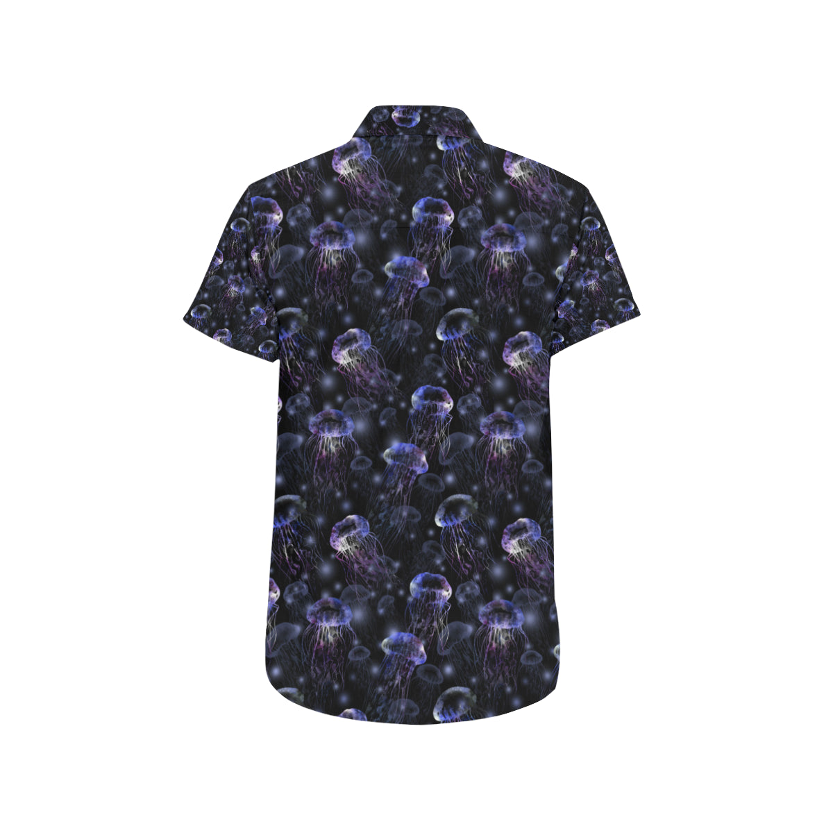 Jellyfish Themed Men's Short Sleeve Button Up Shirt