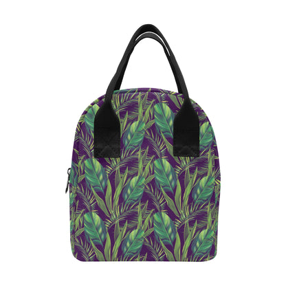 Palm Leaves Pattern Print Design PL03 Insulated Lunch Bag