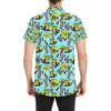 Angelfish Pattern Print Design 02 Men's Short Sleeve Button Up Shirt