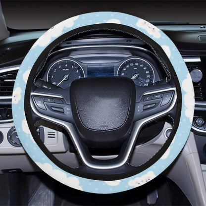 Cloud  Pattern Print Design 02 Steering Wheel Cover with Elastic Edge
