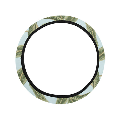 Banana Leaf Pattern Print Design BL03 Steering Wheel Cover with Elastic Edge
