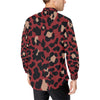 Cheetah Red Print Pattern Men's Long Sleeve Shirt