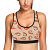 Prawn Pattern Print Design 02 Sports Bra