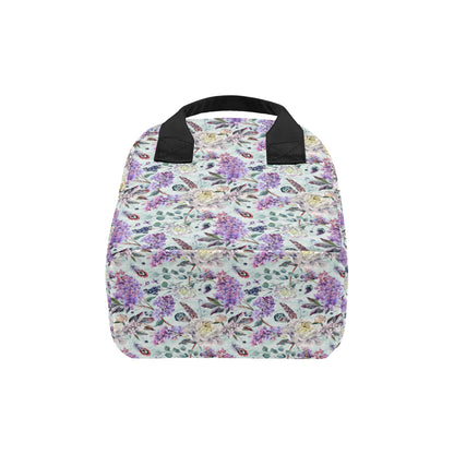 Lilac Pattern Print Design LI06 Insulated Lunch Bag